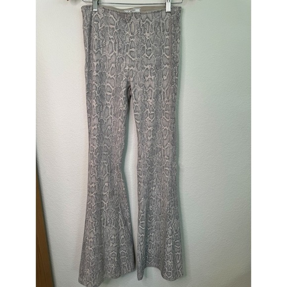 Free People Penny Pull On Snake Print Flare Leg Pants - Picture 5 of 15